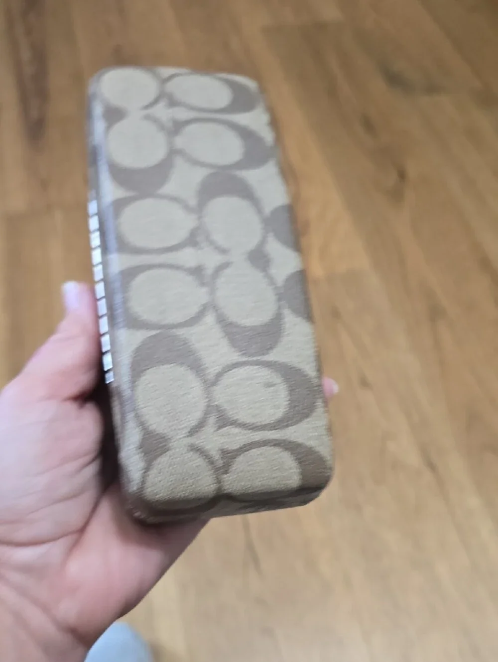 COACH Brown Signature Monogram Eyewear Case